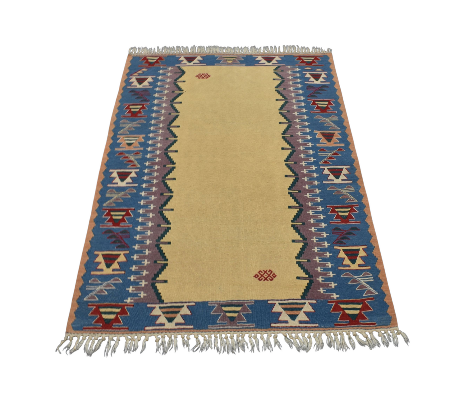 Kilim Antik El Dokuma İzmir Yün Kilim 0457 - Yeni - Çok Renkli