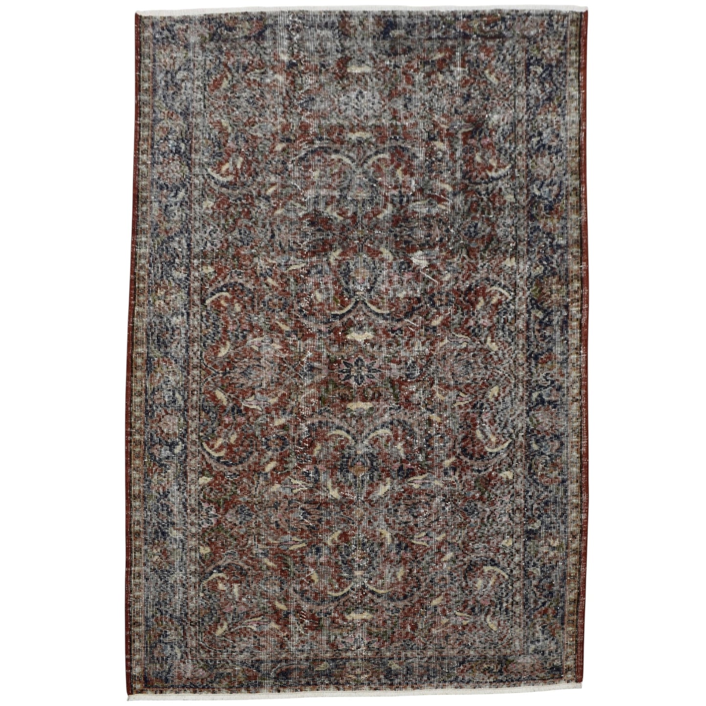 Kilim Antik El Dokuma Eskitme Yün Salon Halısı 0461 - Vintage - Çok Renkli