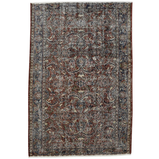 Kilim Antik El Dokuma Eskitme Yün Salon Halısı 0461 - Vintage - Çok Renkli
