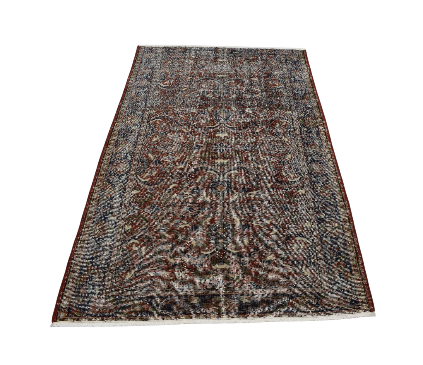 Kilim Antik El Dokuma Eskitme Yün Salon Halısı 0461 - Vintage - Çok Renkli