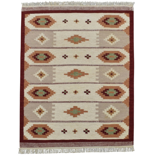 Kilim Antik El Dokuma Geometrik Yün Kilim 0464 - Yeni - Çok Renkli