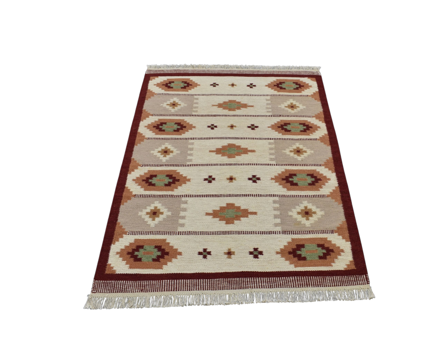 Kilim Antik El Dokuma Geometrik Yün Kilim 0464 - Yeni - Çok Renkli