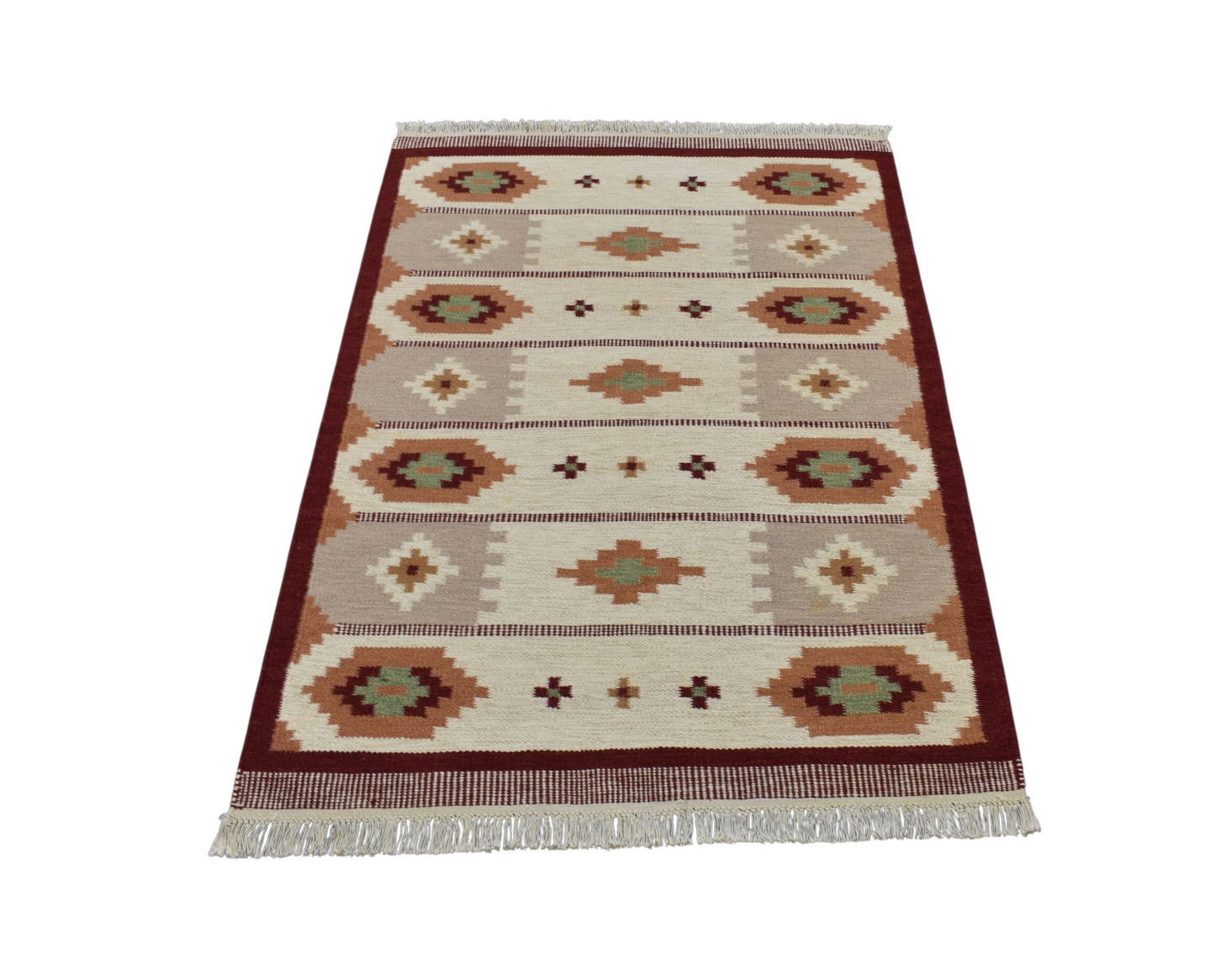 Kilim Antik El Dokuma Geometrik Yün Kilim 0464 - Yeni - Çok Renkli
