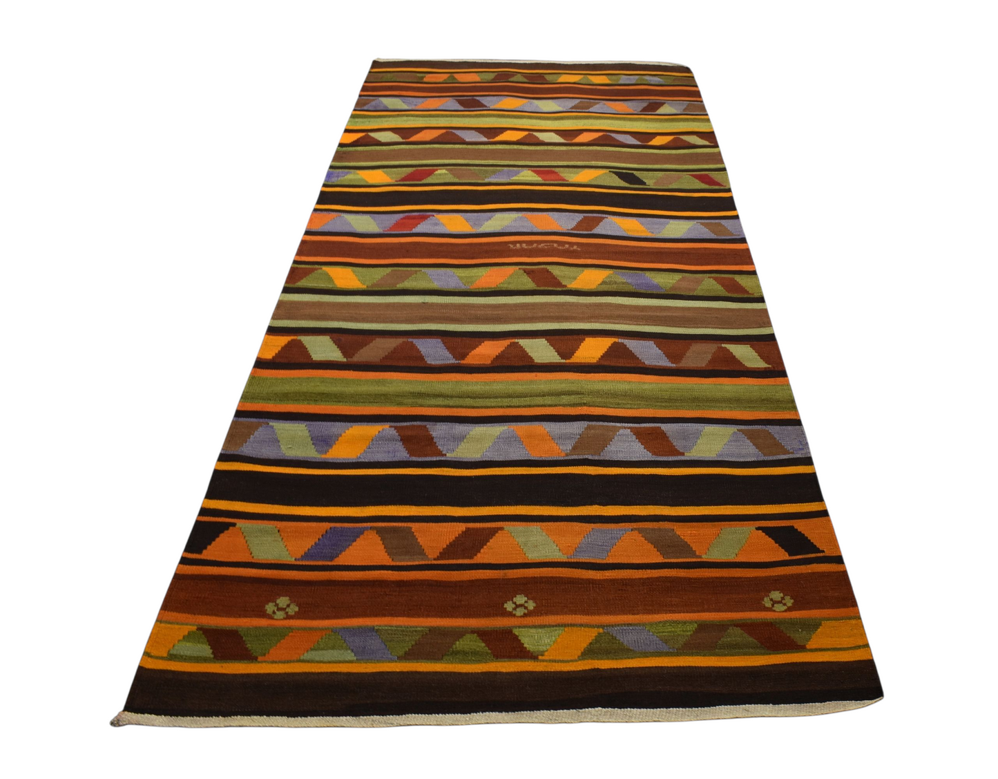 Kilim Antik El Dokuma Cerit Yörükleri İran Yün Kilim 0476 - Antika - Çok Renkli