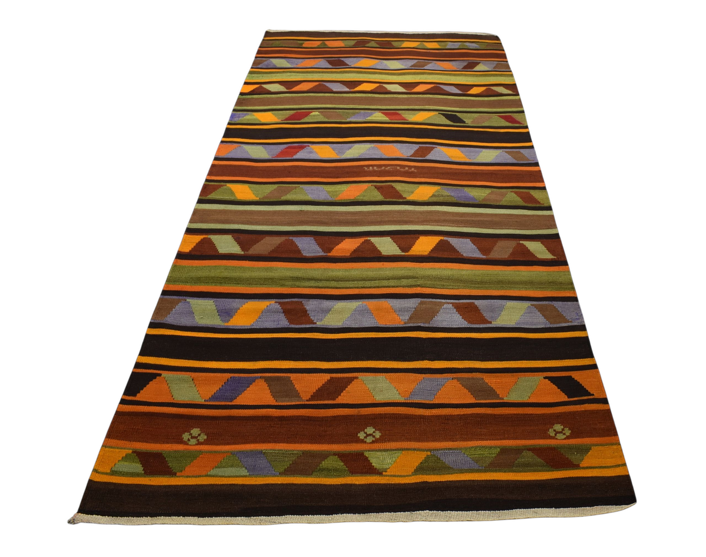 Kilim Antik El Dokuma Cerit Yörükleri İran Yün Kilim 0476 - Antika - Çok Renkli