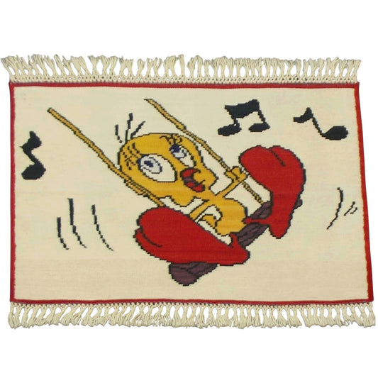 Kilim Antik El Dokuma Tweety Yün Kilim 0479 - Yeni - Çok Renkli