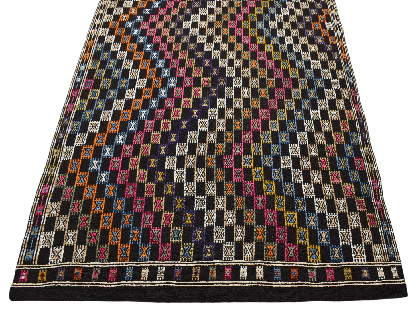 Kilim Antik El Dokuması Antalya Yörük Yün Cecim Kilim 0480 - Yeni - Çok Renkli