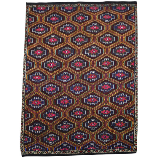 Kilim Antik El Dokuması Karapınar Yörük Yün Cecim Kilim 0485 - Yeni - Çok Renkli