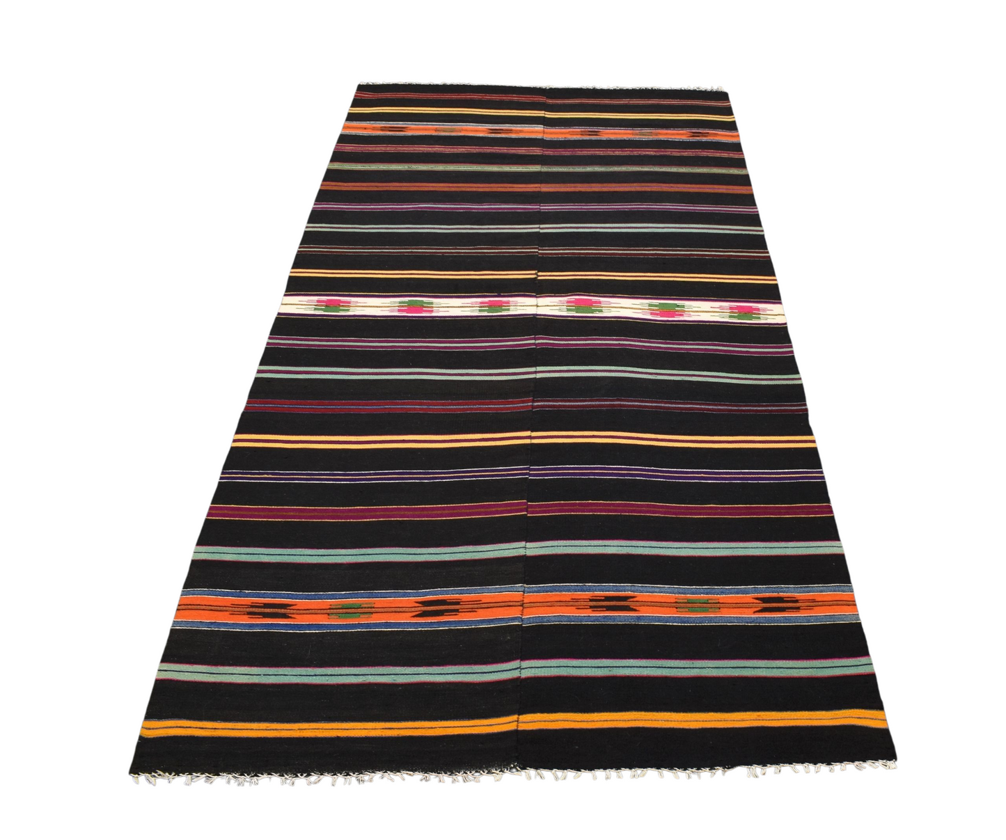 Kilim Antik El Dokuma Balıkesir Perde Yün Kilim 0488 - Yeni - Çok Renkli