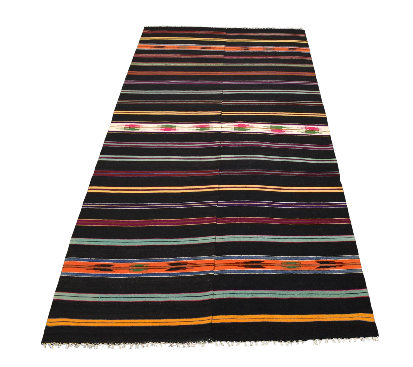 Kilim Antik El Dokuma Balıkesir Perde Yün Kilim 0488 - Yeni - Çok Renkli