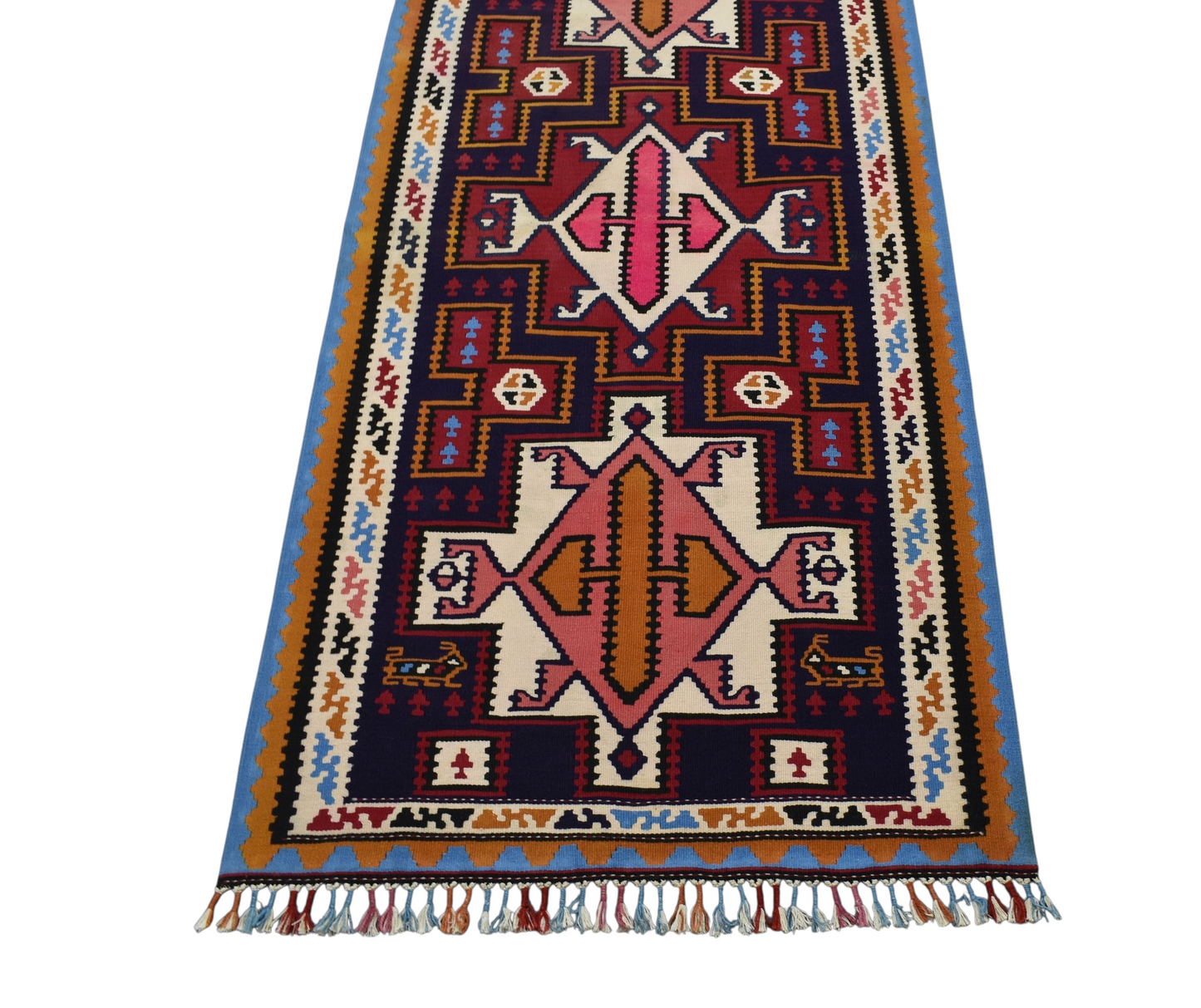 Kilim Antik El Dokuma İran Şiraz Yün Kilim 0492 - Yeni - Çok Renkli