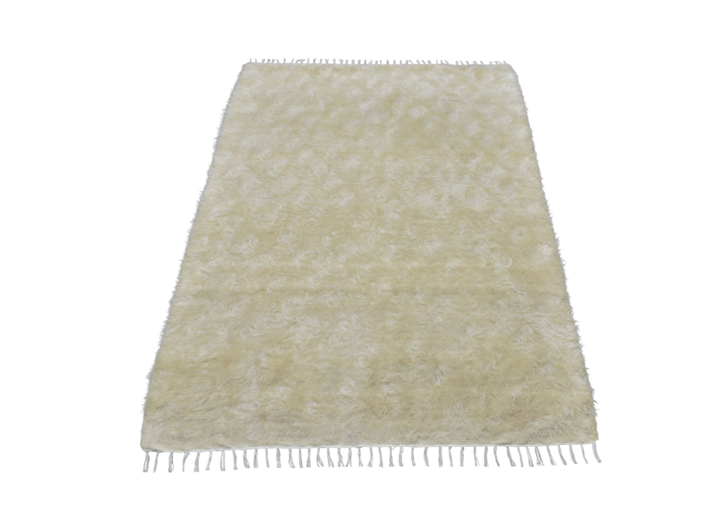 Kilim Antik El Dokuma Tek Renk Tiftik Yün Siirt Kilimi Battaniye 0500 - Yeni - Bej