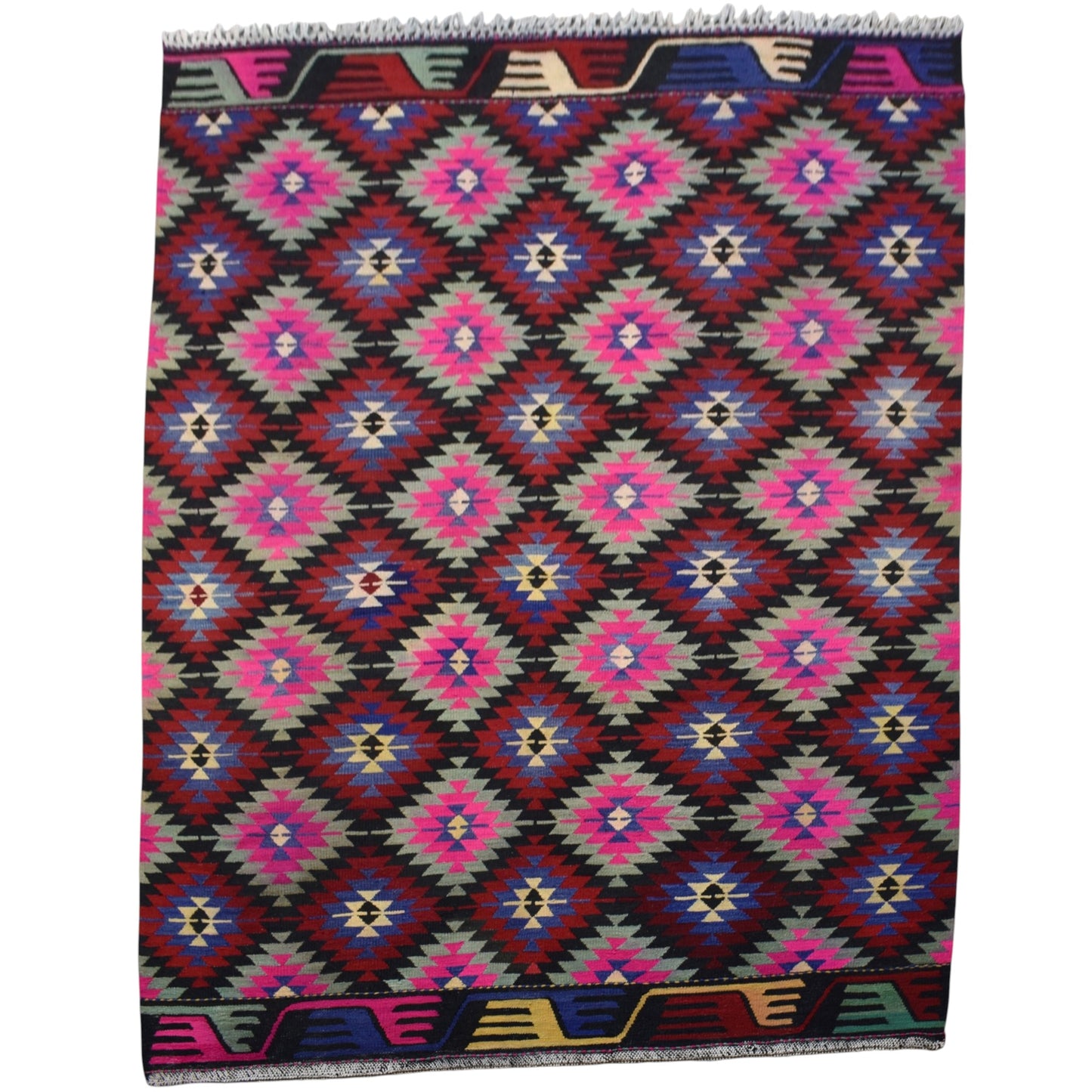 Kilim Antik El Dokuma Balıkesir Yörük Yün Kilim 0507 - Yeni - Çok Renkli
