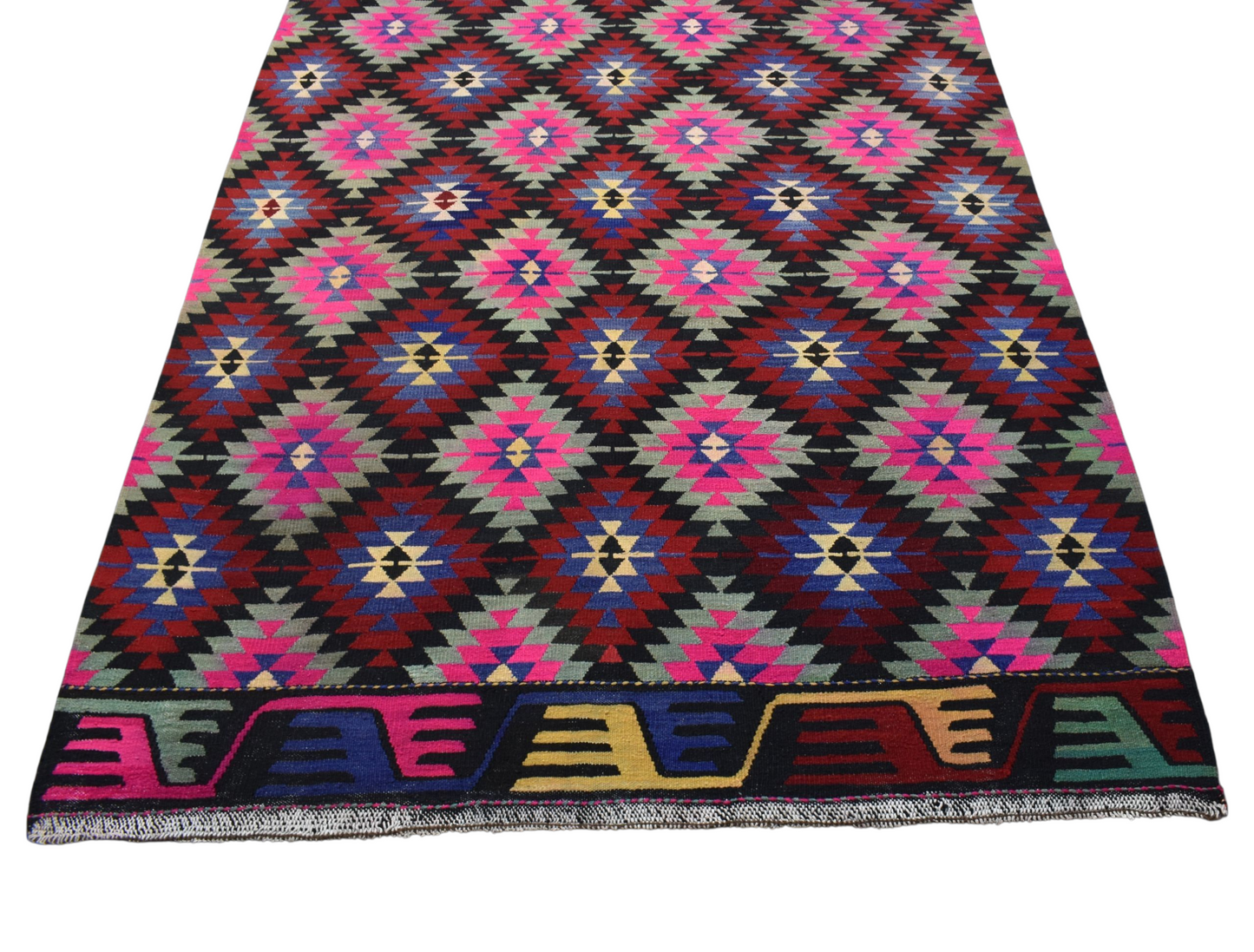 Kilim Antik El Dokuma Balıkesir Yörük Yün Kilim 0507 - Yeni - Çok Renkli