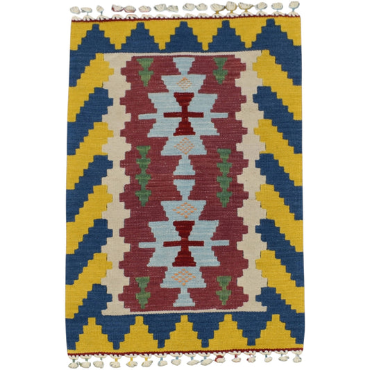 Kilim Antik El Dokuma Pınarbaşı Kayseri Yün Kilim 0511 - Yeni - Çok Renkli