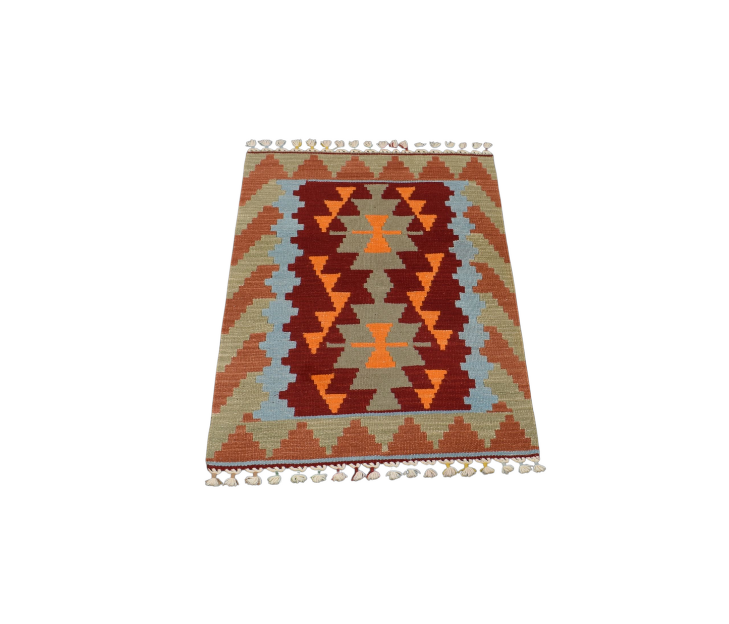 Kilim Antik El Dokuma Pınarbaşı Kayseri Yün Kilim 0513 - Yeni - Çok Renkli