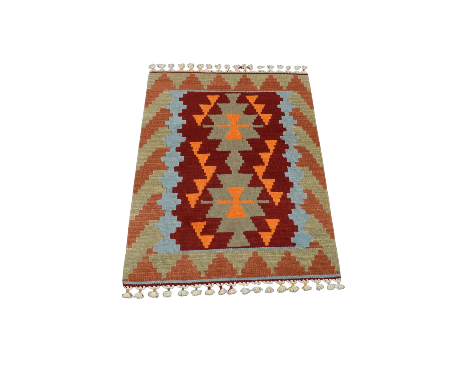 Kilim Antik El Dokuma Pınarbaşı Kayseri Yün Kilim 0513 - Yeni - Çok Renkli