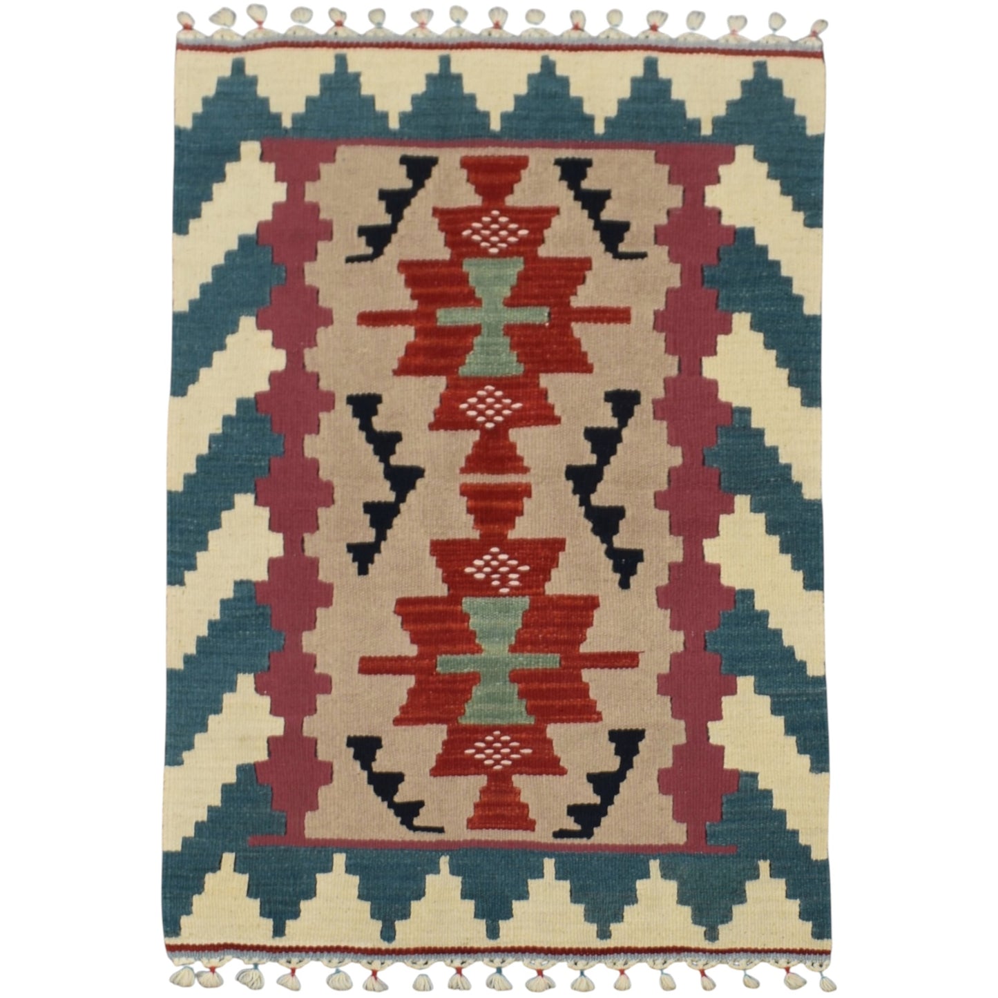 Kilim Antik El Dokuma Pınarbaşı Kayseri Yün Kilim 0514 - Yeni - Çok Renkli