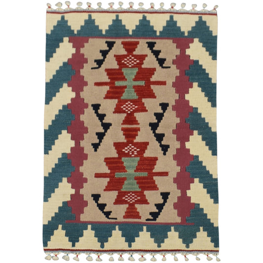 Kilim Antik El Dokuma Pınarbaşı Kayseri Yün Kilim 0514 - Yeni - Çok Renkli