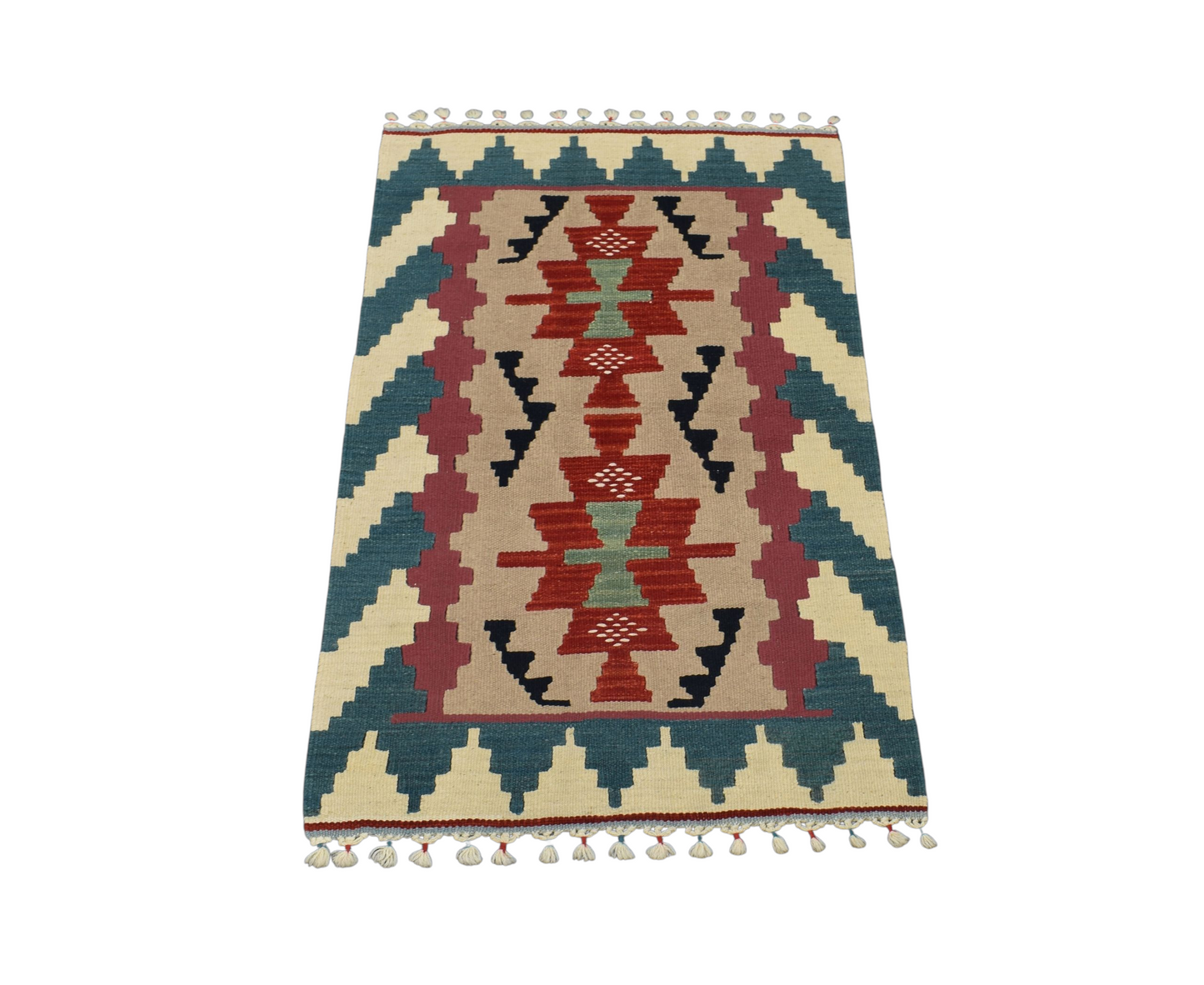 Kilim Antik El Dokuma Pınarbaşı Kayseri Yün Kilim 0514 - Yeni - Çok Renkli