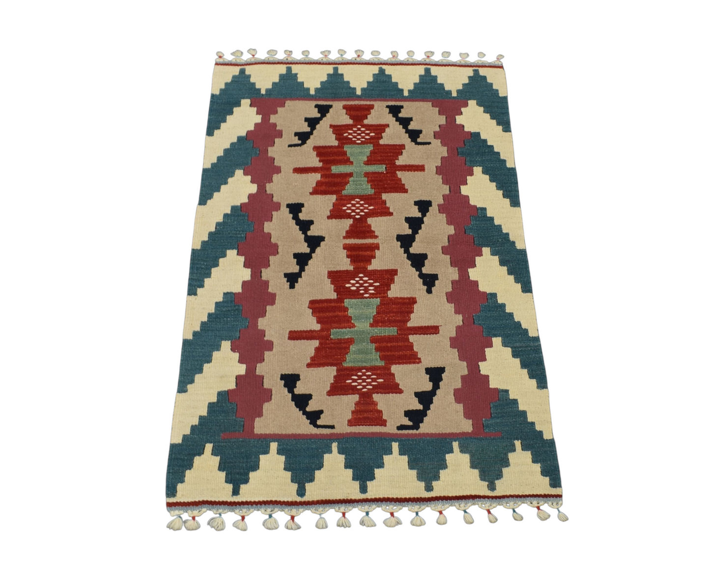 Kilim Antik El Dokuma Pınarbaşı Kayseri Yün Kilim 0514 - Yeni - Çok Renkli