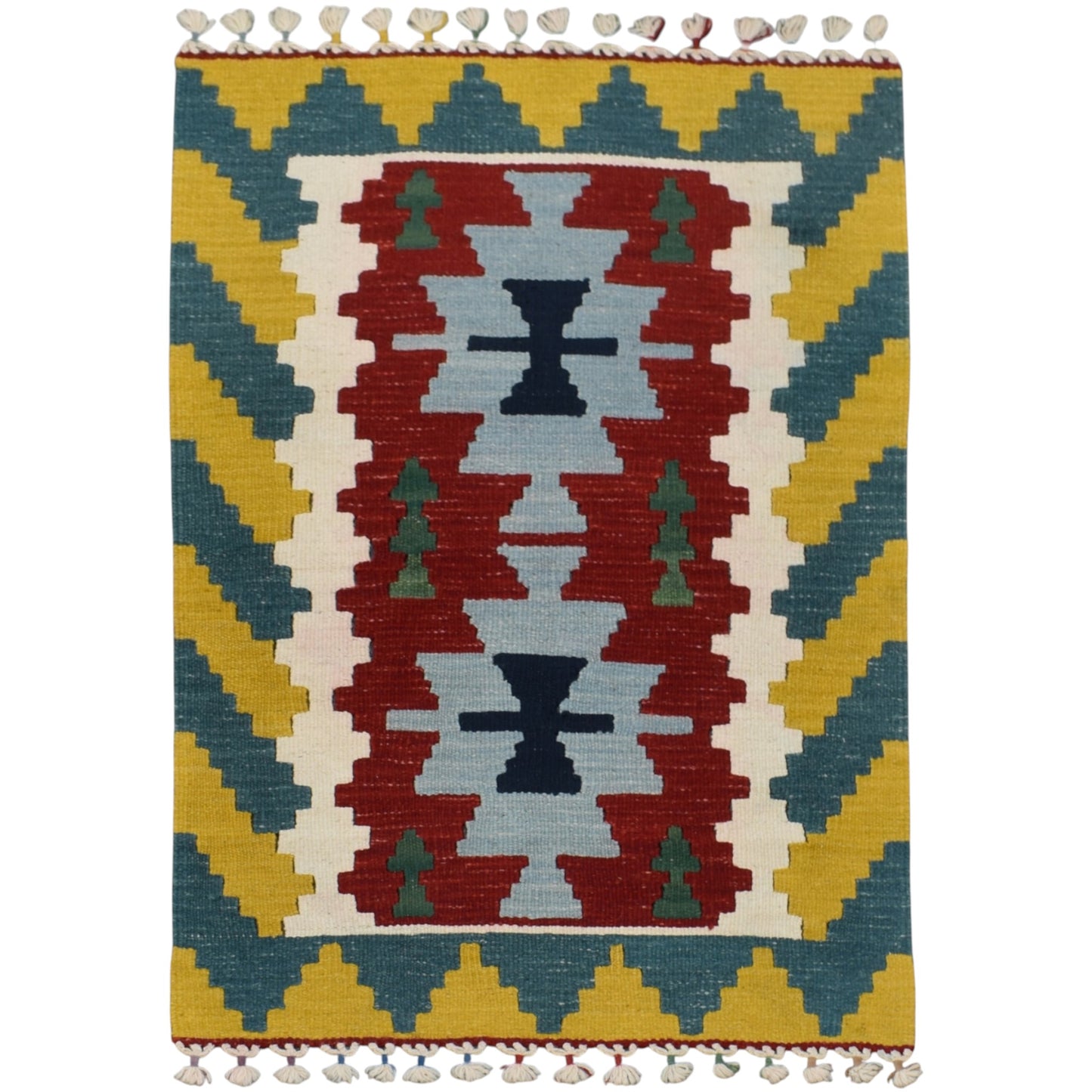 Kilim Antik El Dokuma Pınarbaşı Kayseri Yün Kilim 0515 - Yeni - Çok Renkli