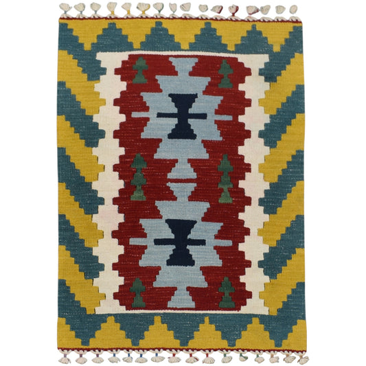 Kilim Antik El Dokuma Pınarbaşı Kayseri Yün Kilim 0515 - Yeni - Çok Renkli