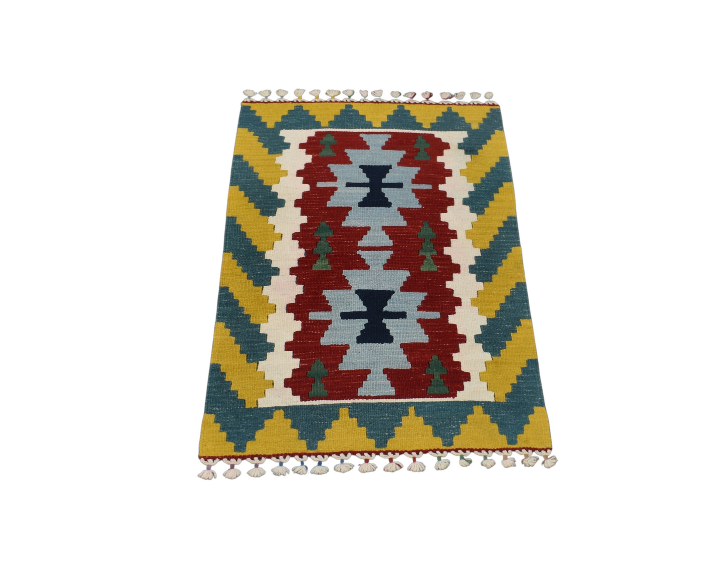 Kilim Antik El Dokuma Pınarbaşı Kayseri Yün Kilim 0515 - Yeni - Çok Renkli