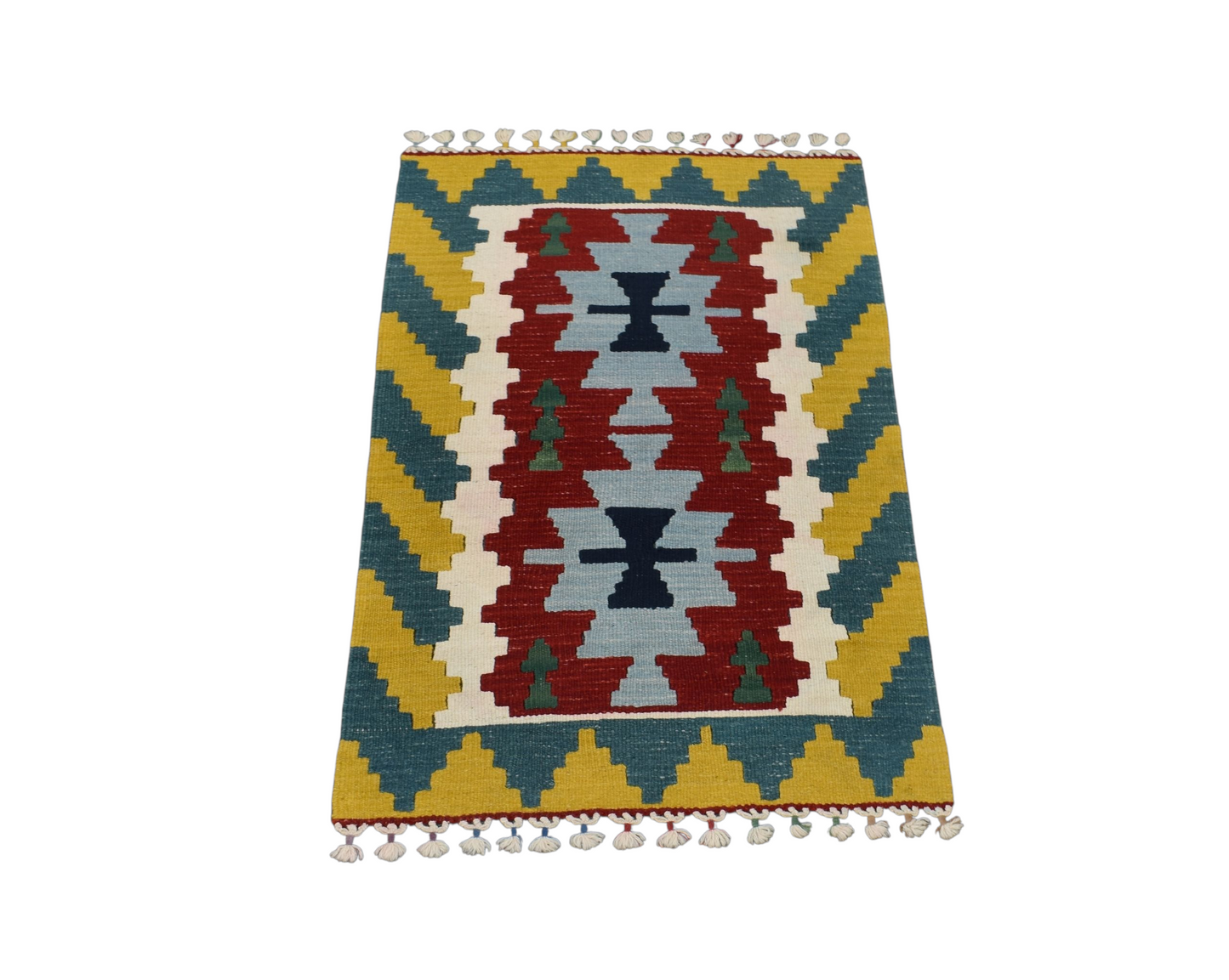 Kilim Antik El Dokuma Pınarbaşı Kayseri Yün Kilim 0515 - Yeni - Çok Renkli