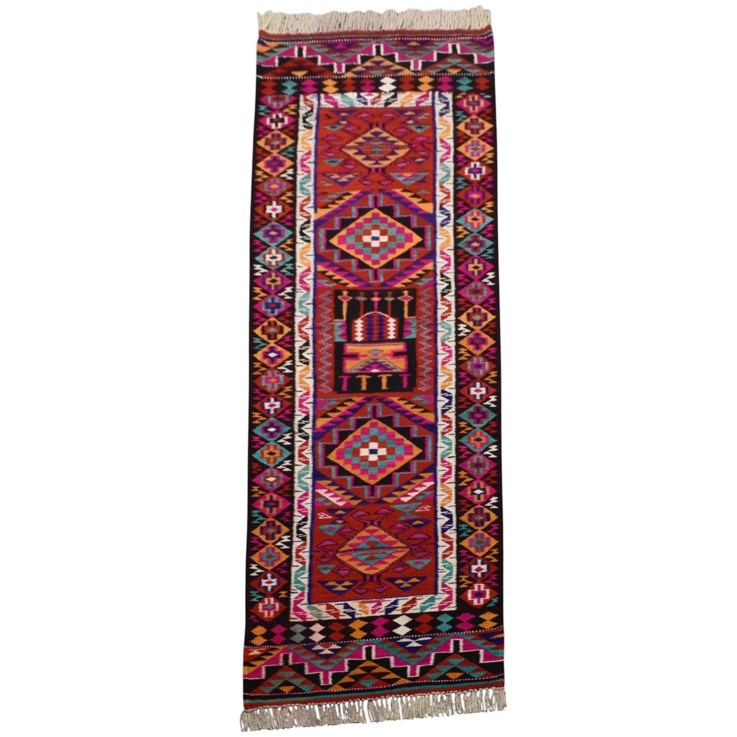 Kilim Antik El Dokuma Herki Yolluk Yün Kilim 0516 - Yeni - Çok Renkli