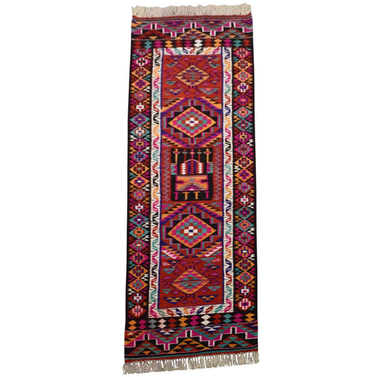 Kilim Antik El Dokuma Herki Yolluk Yün Kilim 0516 - Yeni - Çok Renkli
