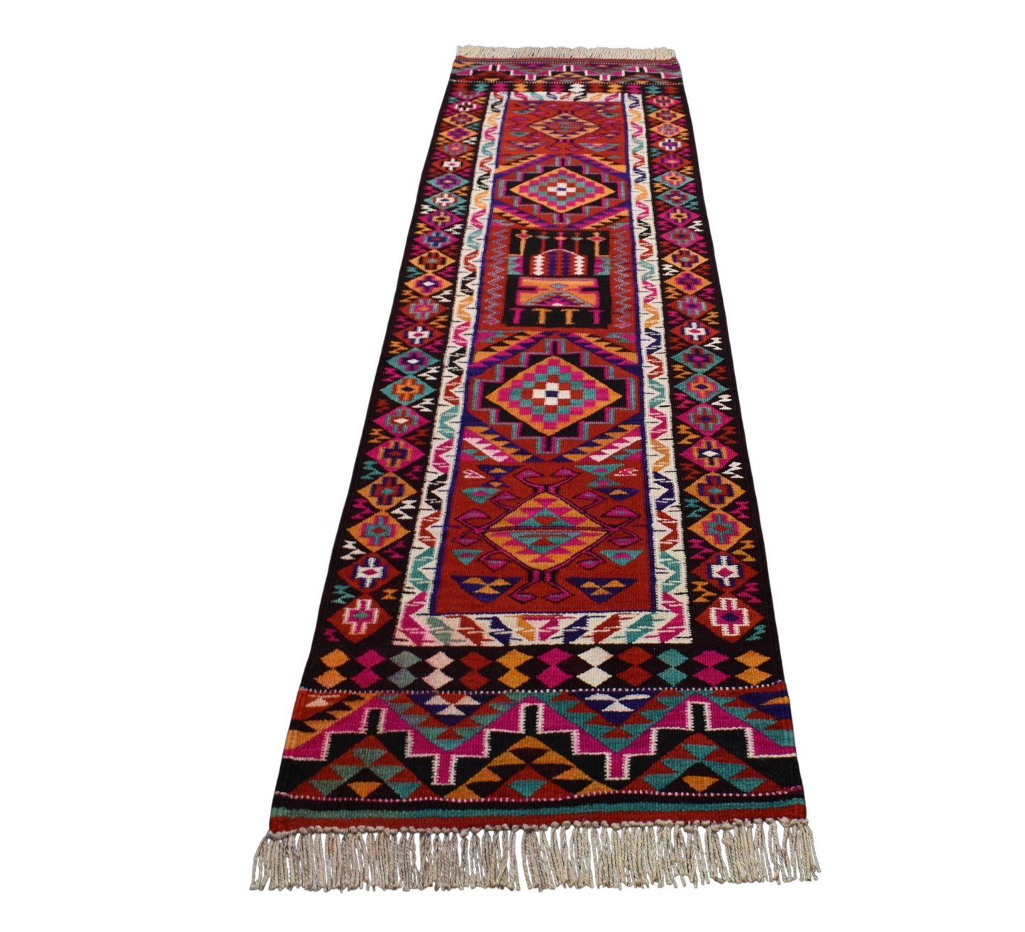 Kilim Antik El Dokuma Herki Yolluk Yün Kilim 0516 - Yeni - Çok Renkli