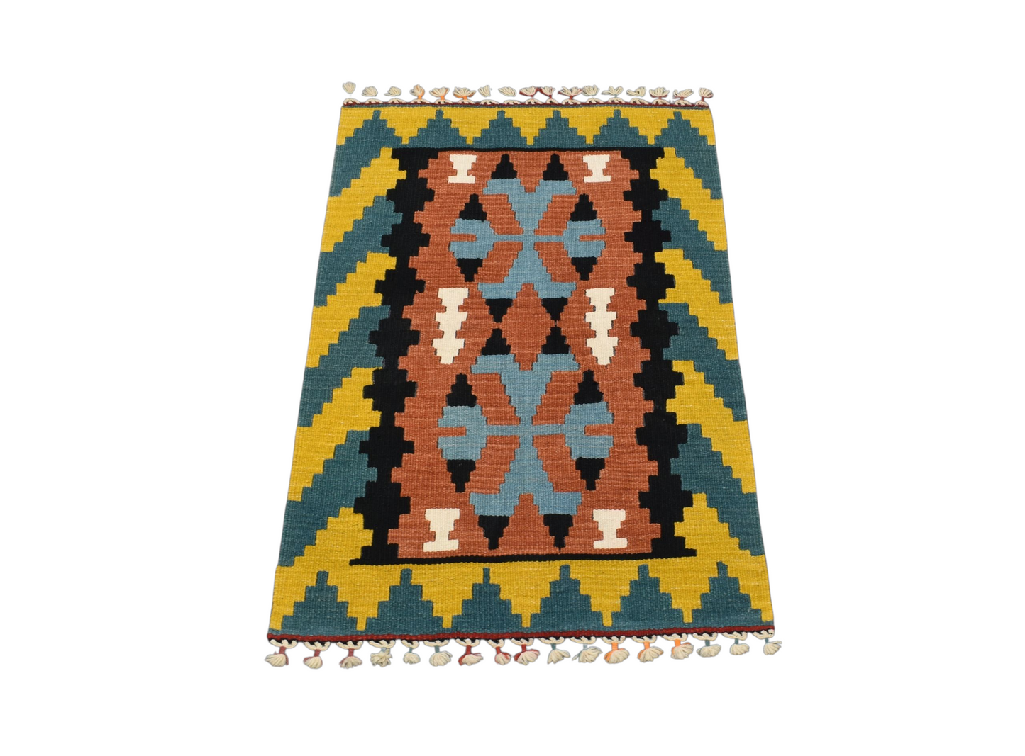 Kilim Antik El Dokuma Pınarbaşı Kayseri Yün Kilim 0518 - Yeni - Çok Renkli