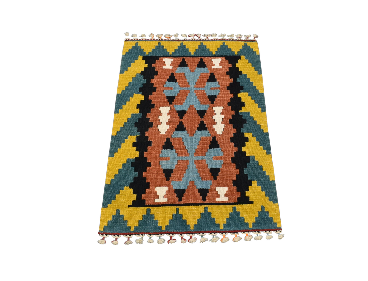 Kilim Antik El Dokuma Pınarbaşı Kayseri Yün Kilim 0518 - Yeni - Çok Renkli