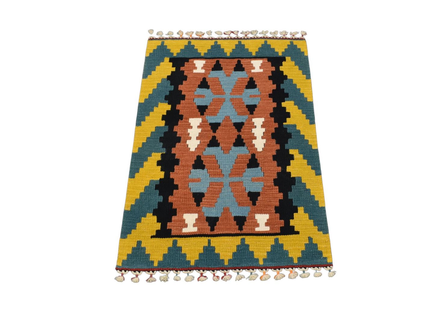 Kilim Antik El Dokuma Pınarbaşı Kayseri Yün Kilim 0518 - Yeni - Çok Renkli