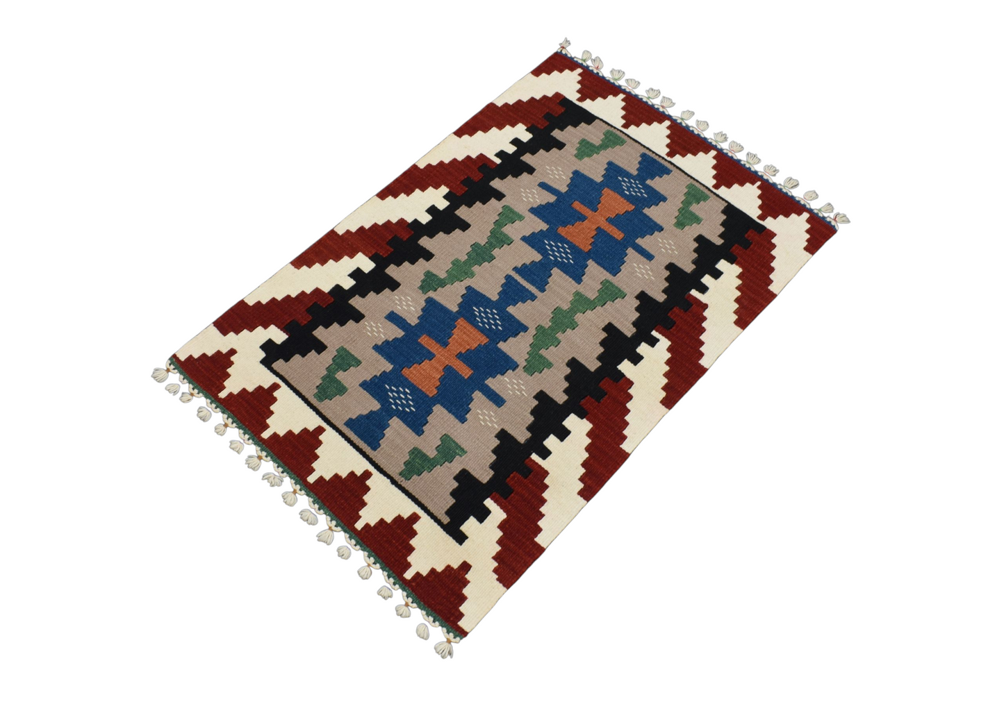 Kilim Antik El Dokuma Kayseri Pınarbaşı Yün Kilim 0521 - Yeni - Çok Renkli
