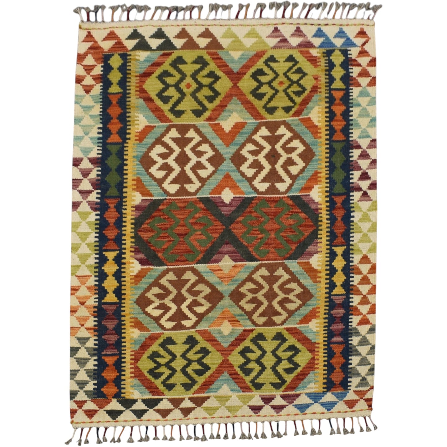 Kilim Antik El Dokuma Cerit Yörükleri İran Yün Kilim 0522 - Yeni - Çok Renkli