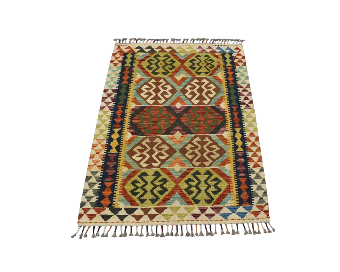 Kilim Antik El Dokuma Cerit Yörükleri İran Yün Kilim 0522 - Yeni - Çok Renkli