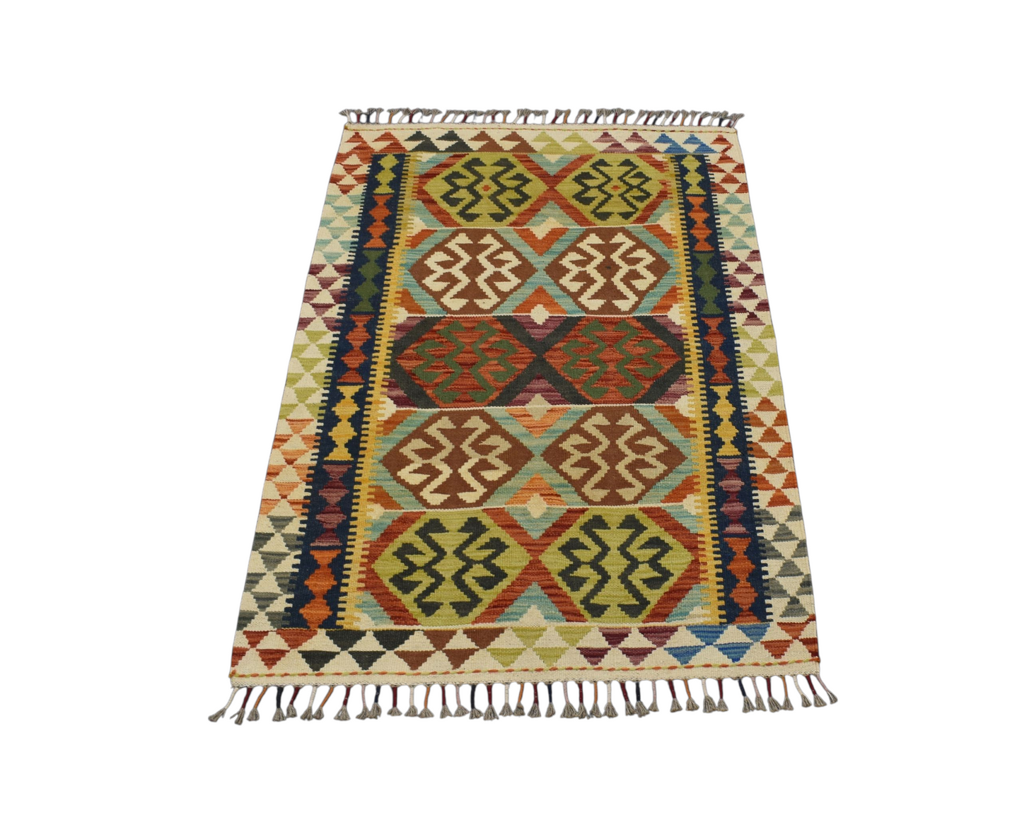 Kilim Antik El Dokuma Cerit Yörükleri İran Yün Kilim 0522 - Yeni - Çok Renkli