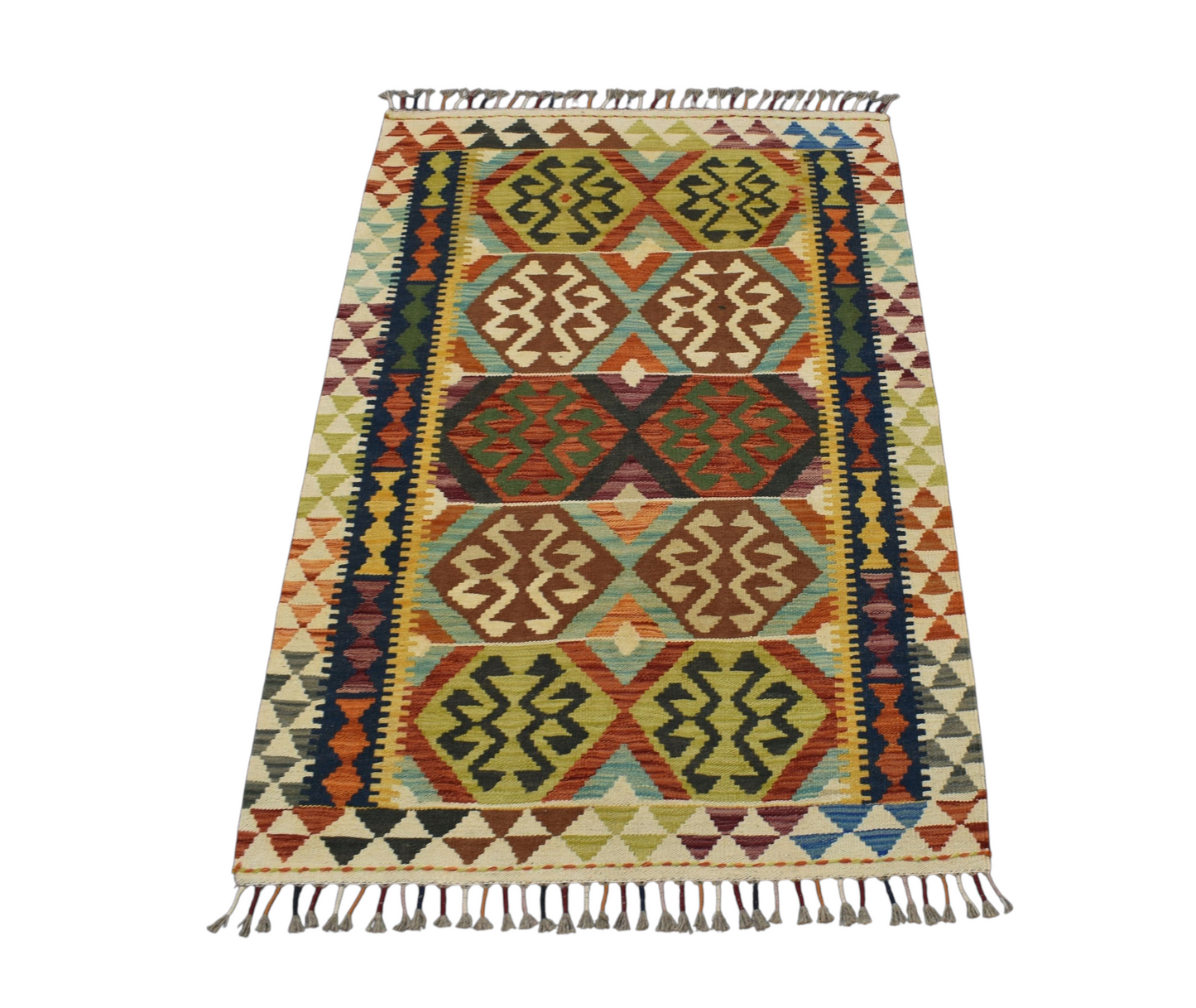 Kilim Antik El Dokuma Cerit Yörükleri İran Yün Kilim 0522 - Yeni - Çok Renkli