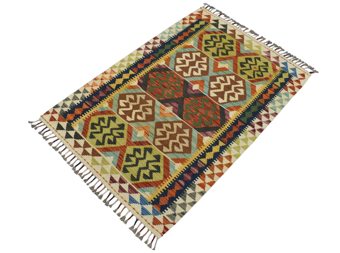 Kilim Antik El Dokuma Cerit Yörükleri İran Yün Kilim 0522 - Yeni - Çok Renkli
