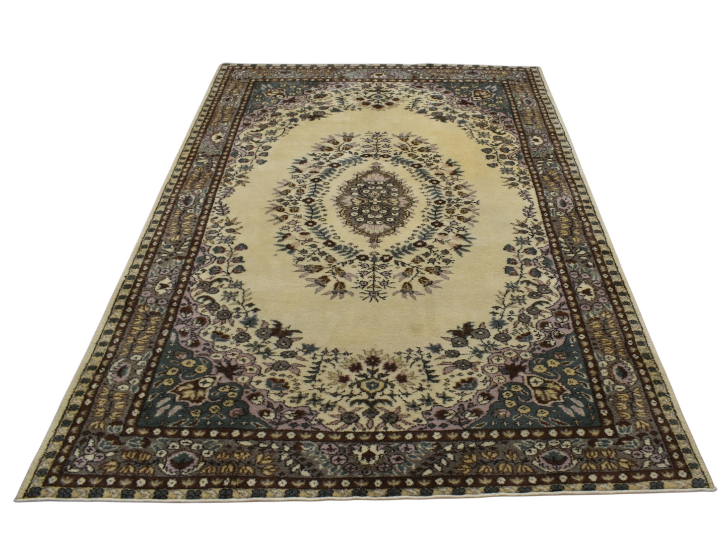 Kilim Antik El Dokuma 6m2 Sümerbank Burdur Yün Salon Halısı 0523 - Yeni - Çok Renkli