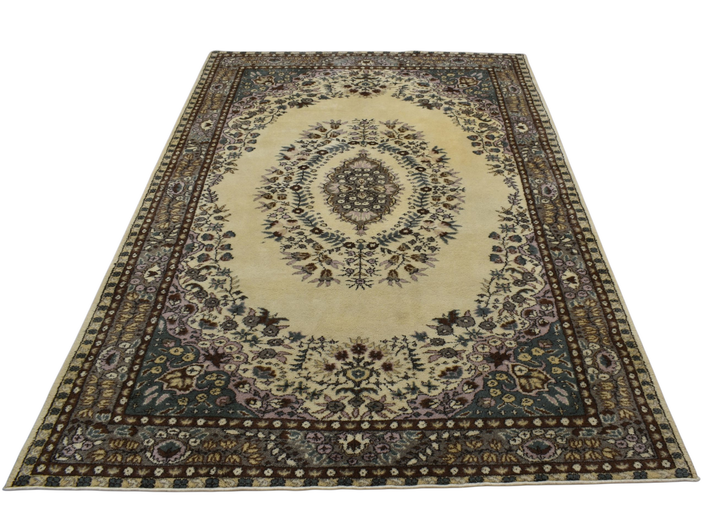 Kilim Antik El Dokuma 6m2 Sümerbank Burdur Yün Salon Halısı 0523 - Yeni - Çok Renkli