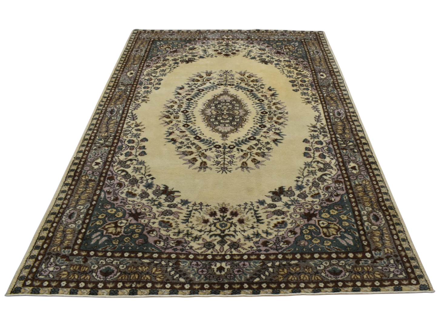 Kilim Antik El Dokuma 6m2 Sümerbank Burdur Yün Salon Halısı 0523 - Yeni - Çok Renkli