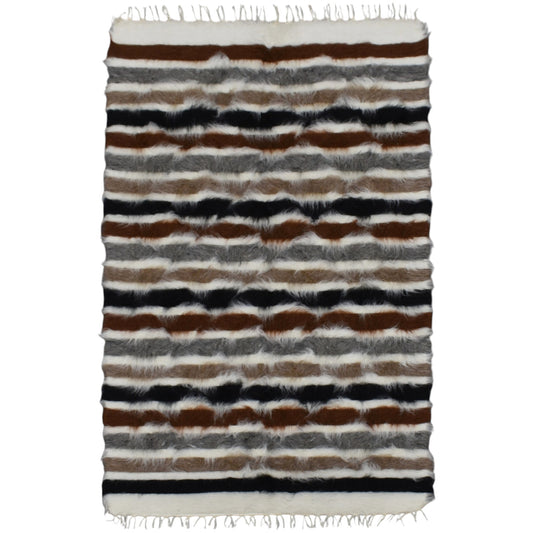 Kilim Antik El Dokuma Tiftik Yün Siirt Battaniyesi Kilim 0526 - Yeni - Çok Renkli