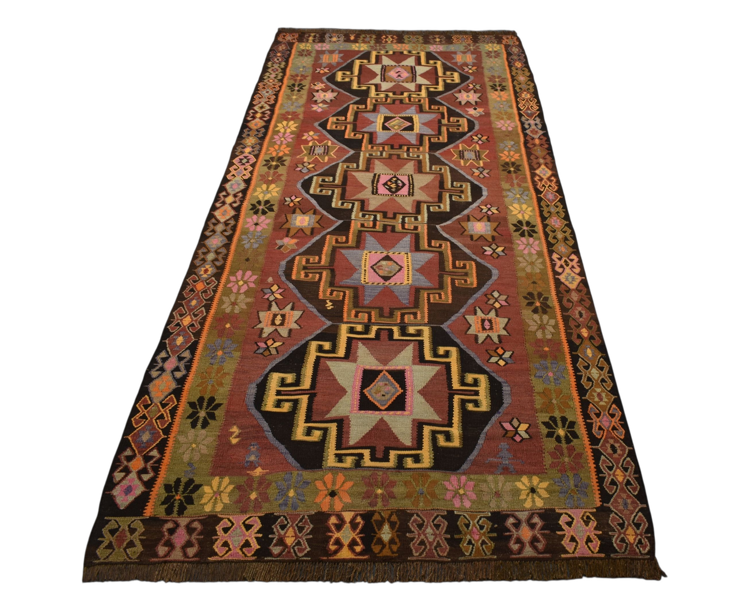 Kilim Antik El Dokuma Kars Kağızman Yün Kilim 0528 - Yeni - Çok Renkli