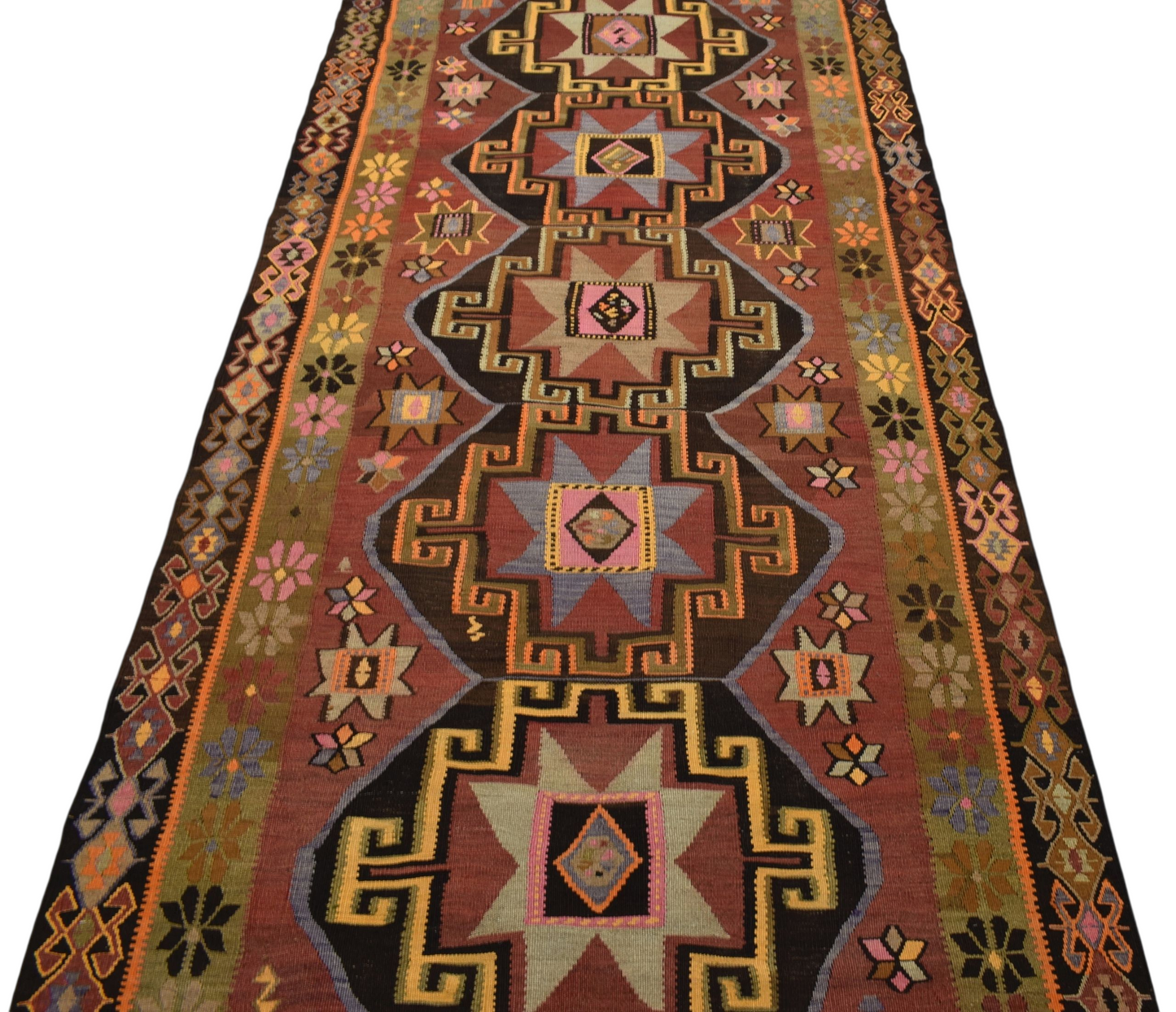 Kilim Antik El Dokuma Kars Kağızman Yün Kilim 0528 - Yeni - Çok Renkli