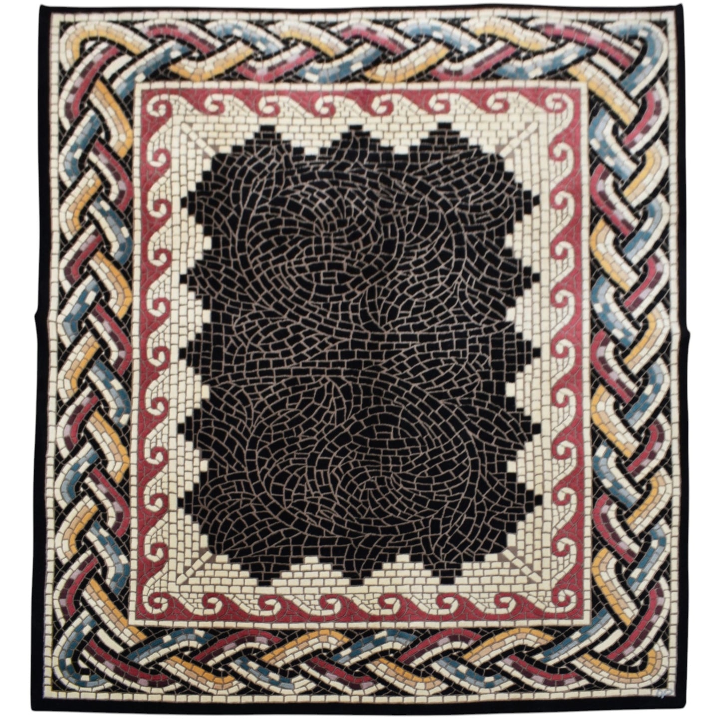 Kilim Antik 7m2 El Dokuma Çin Yün Salon Halısı 0536 - Yeni - Siyah