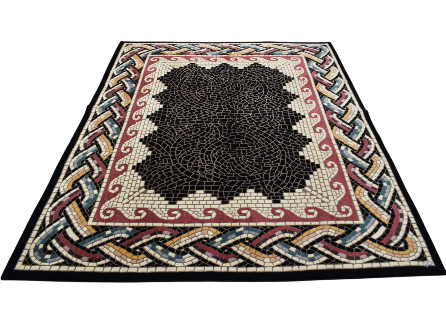 Kilim Antik 7m2 El Dokuma Çin Yün Salon Halısı 0536 - Yeni - Siyah