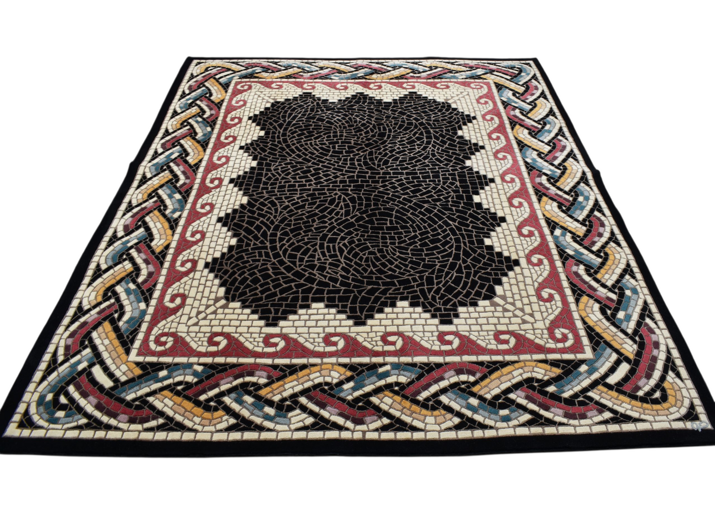 Kilim Antik 7m2 El Dokuma Çin Yün Salon Halısı 0536 - Yeni - Siyah